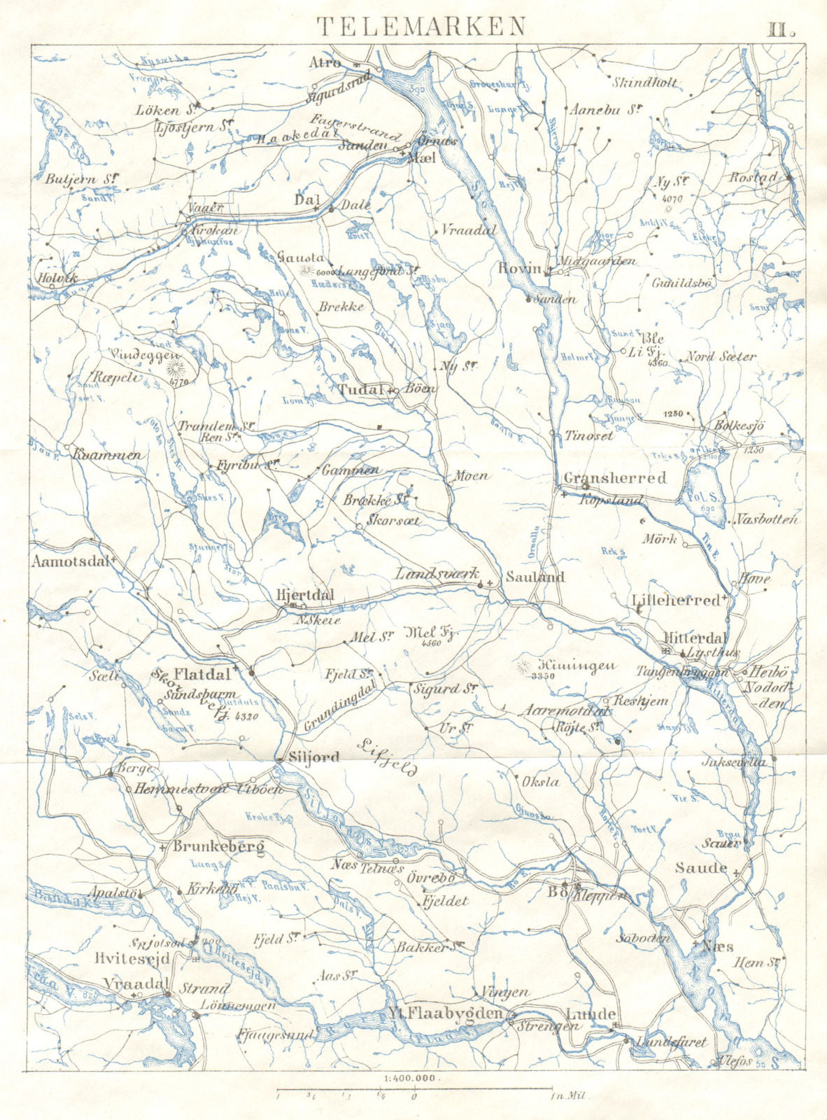 NORWAY. Telemarken 1896 old antique vintage map plan chart
